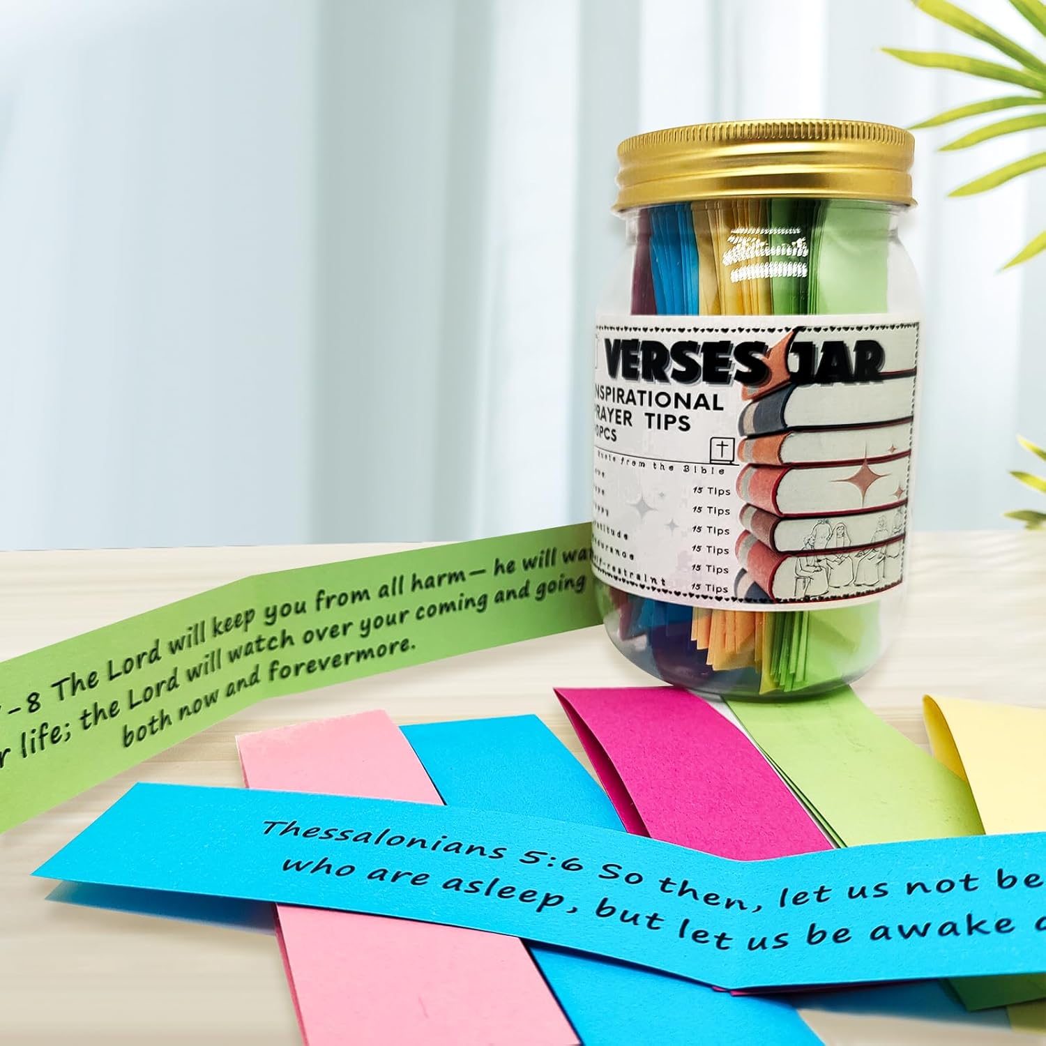 Bible Verses in a Jar, 90Pcs Mini Bible Verse Cards, Scripture Prayer Jar with Coloring Bible Verses, Bible Tabs, Pink Bible, Bible Bookmarks, Christian Gifts, Bible Journaling Supplies