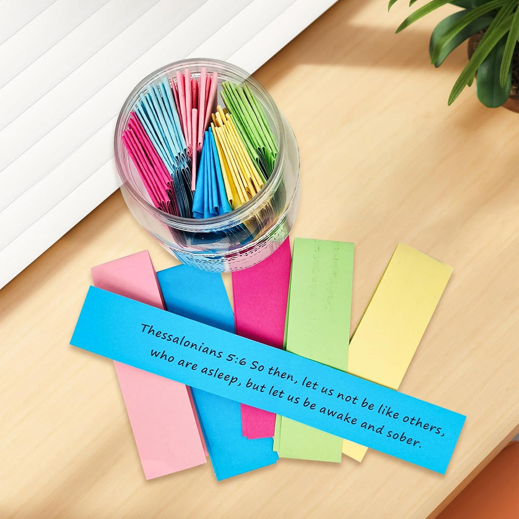 Bible Verses in a Jar, 90Pcs Mini Bible Verse Cards, Scripture Prayer Jar with Coloring Bible Verses, Bible Tabs, Pink Bible, Bible Bookmarks, Christian Gifts, Bible Journaling Supplies